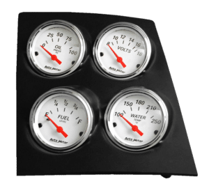 68-69 Camaro / Firebird 1968-1974 Nova 4 Gauge Console Insert w/ Auto Meter Street Rod Series Gauges