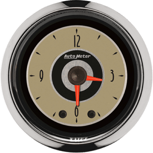 1185 Auto Meter Cruiser 2 1/16" Quartz Clock 12 volt or 16 volt