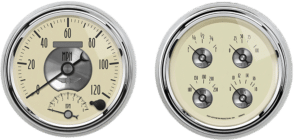 1947-1953 Chevy Truck Billet Aluminum Adapter Rings w Auto Meter Prestige Series Gauges