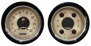 1947-1953 Chevy Truck Eyebrow Aluminum Adapter Rings w/ Classic Instruments Gauges