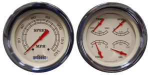 1947-1953 Chevy Truck Eyebrow Aluminum Adapter Rings w/ Classic Instruments Gauges