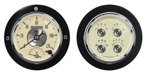 1954-1955 Chevy Truck Aluminum Adapter Rings w/ AutoMeter Prestige Series Gauges (8 mm indicators)