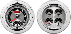 1954-1955 1st Series Chevy Truck Aluminum Adapter Rings w/ Auto Meter American Muscle Gauges