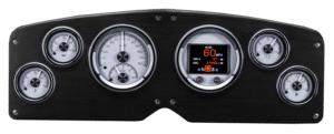 1954-1955 GMC Truck Aluminum Gauge Panel w/ Dakota Digital HDX Silver Alloy Gauges