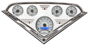 1955-1959 Chevy Truck Billet Aluminum Gauge Panel w/ Dakota Digital VHX Silver Alloy Gauges