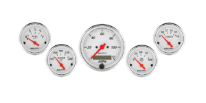1302 Auto Meter Arctic White 5 Gauge Kit w/ Electric Speedometer (3 1/8" & 2 1/16")