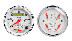 1309 Auto Meter Arctic White 2 Gauge Kit (3 3/8" Speedometer/Tachometer & Quad)