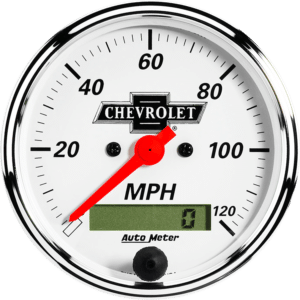 1388_00408 Auto Meter Arctic White 3 1/8" Electric 0-120 MPH Speedometer