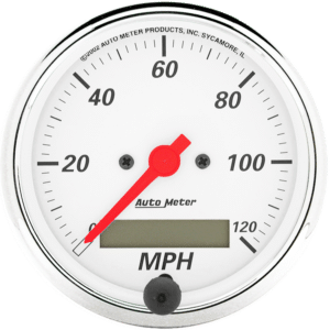 1388 Auto Meter Arctic White 3 1/8" Electric 0-120 MPH Speedometer