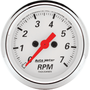1397 Auto Meter Arctic White 2 1/16" In-Dash 7,000 RPM Tachometer