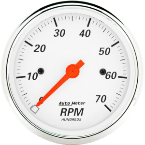 1398 Auto Meter Arctic White 3 1/8" In-Dash 7,000 RPM Tachometer