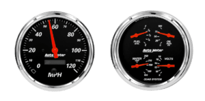 1403 AutoMeter Designer Black 2 Gauge Kit (5" Speedometer & Quad)