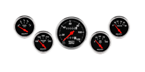 1420 Auto Meter Designer Black 5 Gauge Kit w/ Mechanical Speedometer (3 1/8" & 2 1/16")