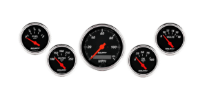 1421 Auto Meter Designer Black 5 Gauge Kit w/ Electric Speedometer (3 1/8" & 2 1/16")