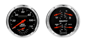1452 AutoMeter Designer Black 2 Gauge Kit (5? Speedometer/Tach & Quad)