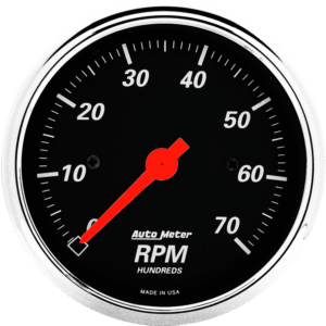 1478 Auto Meter Designer Black 3 1/8" In-Dash 7,000 RPM Tachometer