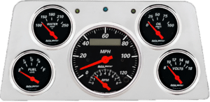 1960-1961 GMC Truck Billet Aluminum 5 Gauge Direct Fit Panel w/ Auto Meter Street Rod Series Gauges (Speedo/Tach)