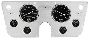 1967-1972 Chevy Truck Aluminum Gauge Panel w/ Auto Meter Old Tyme Black Gauges