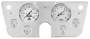 1967-1972 Chevy Truck Aluminum Gauge Panel w/ Auto Meter Old Tyme White Gauges