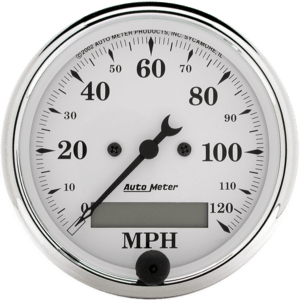 1688 Auto Meter Old Tyme White 3 1/8" Electric 0-120 MPH Speedometer