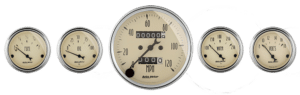 1808 AutoMeter Antique Beige 5 Gauge Kit w/ Mechanical Speedometer (3 1/8" & 2 1/16")