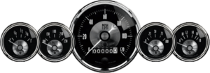 2003 AutoMeter Prestige Black Diamond 5 Gauge Kit (3 3/8" & 2 1/16") Wheel Odometer