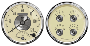 2004 AutoMeter Prestige Antique Ivory 2 Gauge Kit (5" Quad & Tach/Speedo)