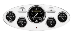 1934 Ford Truck Billet Aluminum Gauge Panel w/ Auto Meter Street Rod Series Gauges (Speedo/Tach)