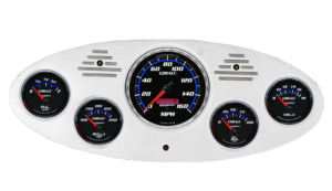 1934 Ford Truck Aluminum Gauge Panel w/ Auto Meter Cobalt Gauges