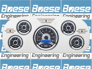 1935-1937 Ford Truck Billet Aluminum Gauge Panel w/ Dakota Digital VHX-1050 Black Alloy Gauges