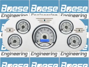 1935-1937 Ford Truck Billet Aluminum Gauge Panel w/ Dakota Digital VHX-1050 Silver Alloy Gauges