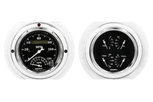 1951-1952 Ford Truck Aluminum Gauge Panel w/ Auto Meter Street Rod Series Gauges (Speedo/Tach)