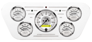 1953-1955 Ford Truck Billet Aluminum Gauge Panel w/ AutoMeter Ford Masterpiece Silver Gauges