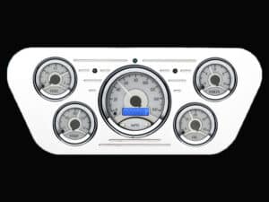 1953-1955 Ford Truck Billet Aluminum Gauge Panel w/ Dakota Digital VHX-1050 Silver Alloy Gauges