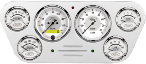 1953-1955 Ford Truck Billet Aluminum 6 Gauge Panel w/ Auto Meter Ford Masterpiece Silver Gauges