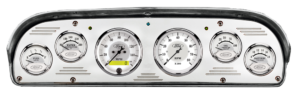 1957-1960 Ford Truck Billet Aluminum 6 Gauge Panel w/ Auto Meter Ford Masterpiece Silver Gauges