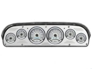 1957-1960 Ford Truck Aluminum Gauge Panel w/ Dakota Digital VHX Silver Alloy Gauges