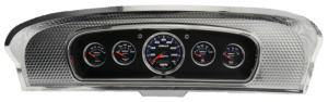 1965-1966 Ford Custom Cab Truck Brushed Black Anodized Aluminum Gauge Panel w/ Auto Meter Cobalt Gauges