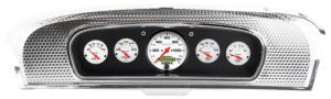 1965-1966 Ford Custom Cab Truck Brushed Black Anodized Aluminum Gauge Panel w/ Auto Meter Phantom Gauges