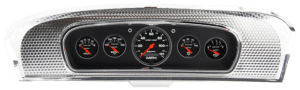 1965-1966 Ford Custom Cab Truck Brushed Black Anodized Aluminum Gauge Panel w/ Auto Meter Sport-Comp Gauges