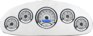 1934 Chevy Master Billet Aluminum Gauge Panel w/ Dakota Digital VHX-1050 Silver Alloy Gauges