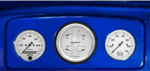 1935-1936 Chevy Master or 1935-1939 Chevy Truck Gauge Adapter w/ Auto Meter Old Tyme White Gauges