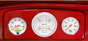 1935-1936 Chevy Master or 1935-1939 Chevy Truck Gauge Adapters w/ Auto Meter Arctic White Gauges