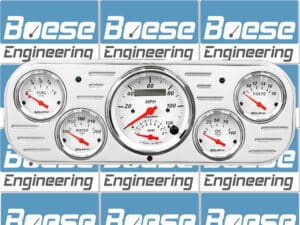1937-1938 Chevy Car Aluminum Gauge Panel w/ Auto Meter Street Rod Series Gauges (Speedo/Tach)