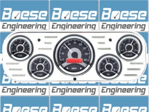 1937-1938 Chevy Car Aluminum Gauge Panel w/ Dakota Digital VHX-1050 Black Alloy Gauges