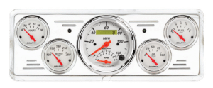 1939 Chevy Car Billet Aluminum Gauge Panel w/ Auto Meter Street Rod Series Gauges (Speedo/Tach)