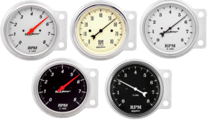 1941-1948 Chevy Car Aluminum Tachometer Insert w/ AutoMeter Street Rod Series Tachometer