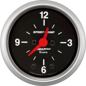 3385 Auto Meter Sport-Comp 2 1/16" Quartz Clock 12 volt or 16 volt