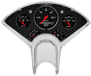 1955-1956 Chevy Car Billet Aluminum Gauge Panel w/ Auto Meter Street Rod series gauges