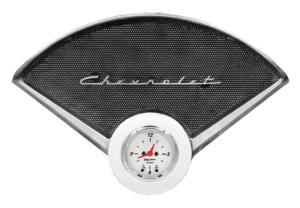 55 56 Chevy Car clock aluminum insert w/ Auto Meter Street Rod series quartz clock